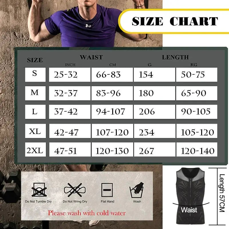 Men's Slimming Compression Tank Top With Zipper Gynecomastia