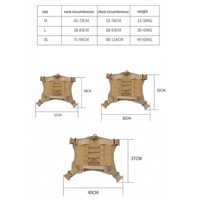 Tactical Dog Harness Set German Shepherd Training Gear
