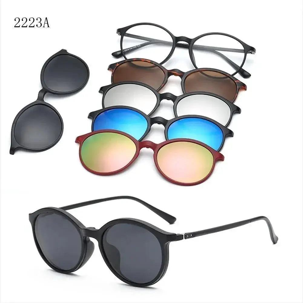 Customizable 6-In-1 Polarized Clip-On Sunglasses For Men