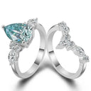 Sterling Silver Pear Diamond Ring