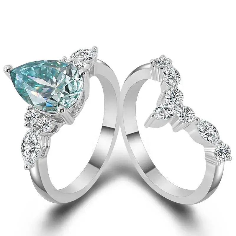 Sterling Silver Pear Diamond Ring — product image 3
