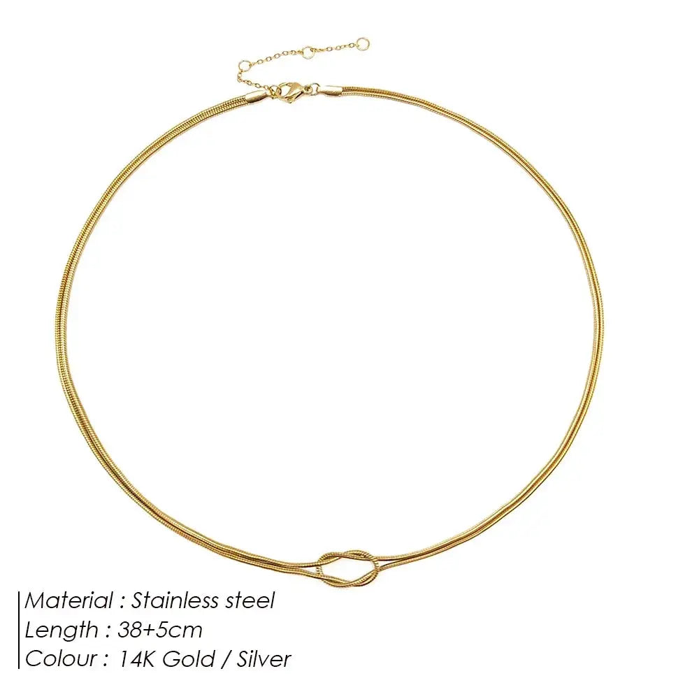 EManco Elegant Minimalist Jewelry 14k Gold Plated Necklace