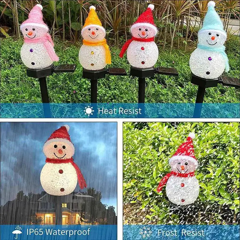 LED Solar Snowman Pathway Lights For Festive Decor