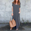 Loose Pocket Split Maxi Dress