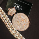 Hip Hop Cuban Chain King Bling Necklace Pendants For Rapper
