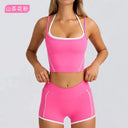 Sports Set Women Yoga Running Vest Shorts Bra High