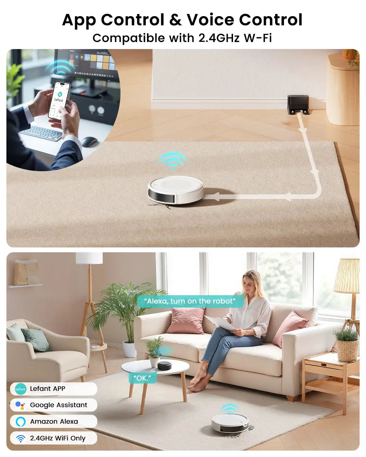 LEFANT M310 Ultra Robot Vacuum Cleaner with TOF LiDAR Navigation, 6000Pa Suction,150 Minutes, HEPA Filter, Ideal for Pet Hair