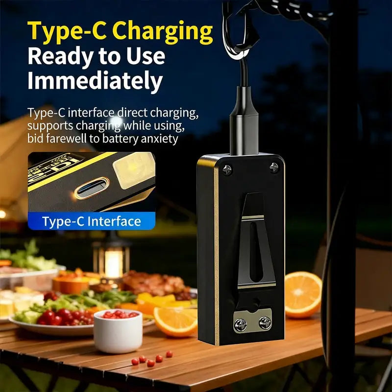 Mini COB LED Flashlight USB C Rechargeable Powerful Work Light with Clip Magnet Waterproof EDC Camping Walking Pocket Lamp