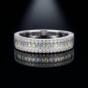 Round Moissanite Ring in Sterling Silver Triple