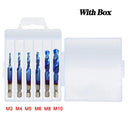 Tap Drill Bit Set Titanium Plated HSS Screw Thread Hex Shank Kit