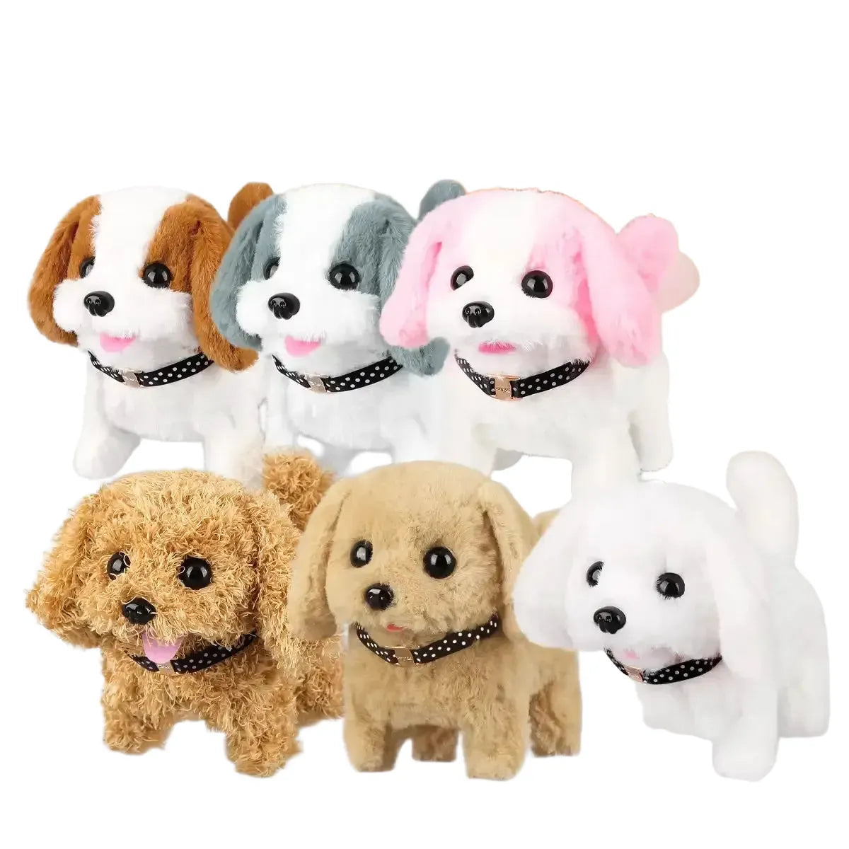 Electric Plush Dog Interactive Walking Sound Toy - White Gray product image