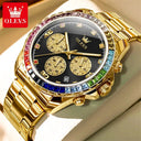 Olevs Men Rainbow Dial Quartz Watch