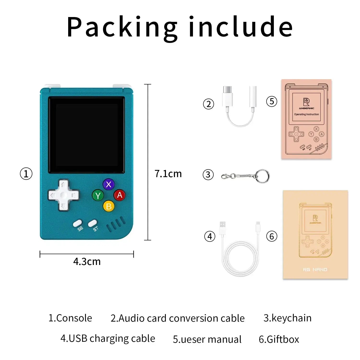 Anbernic RG Nano 1.54 IPS Retro Handheld Game Console