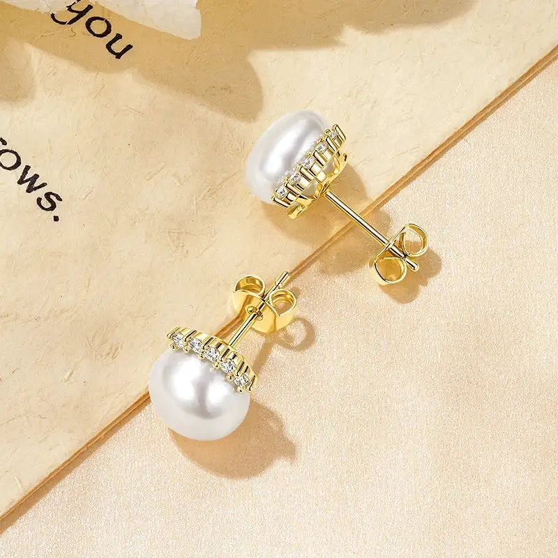 Pearl Stud Earrings Gold Filled — product image 6