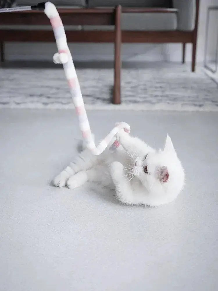 Feather Cat Teaser Wand Interactive Caterpillar Toy For Cats
