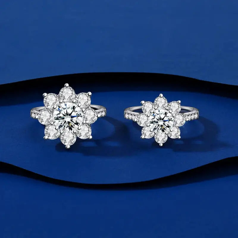 Gold Plated Sunflower Moissanite Ring — product image 2