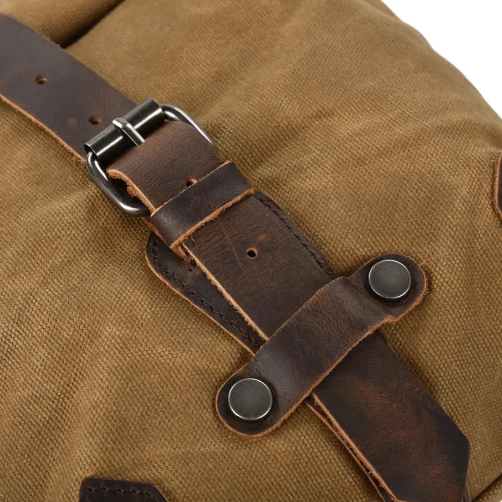 Satchel Vintage Motorcycle Side Bag Waterproof Oil Wax Canvas Hanging Bag for Small E-bike Hanging Toolkit