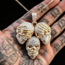 Bling Skull Charm Streetwear Rapper Jewelry Shiny Icy Statement
