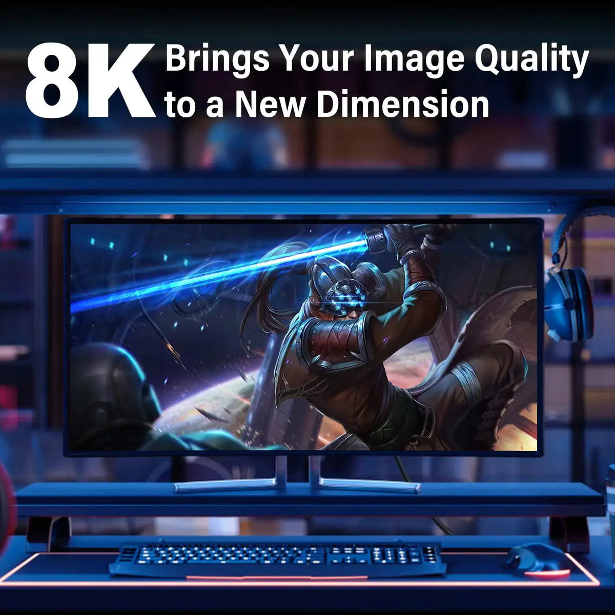90 Degree Displayport 1.4 Adapter Cable Right Angle Display Port Cable Upward Angled 8K/60Hz 4K/144Hz for Gaming Monitor