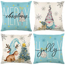 Snowflake Christmas Pillow Covers Set – 4 Decorative Cases