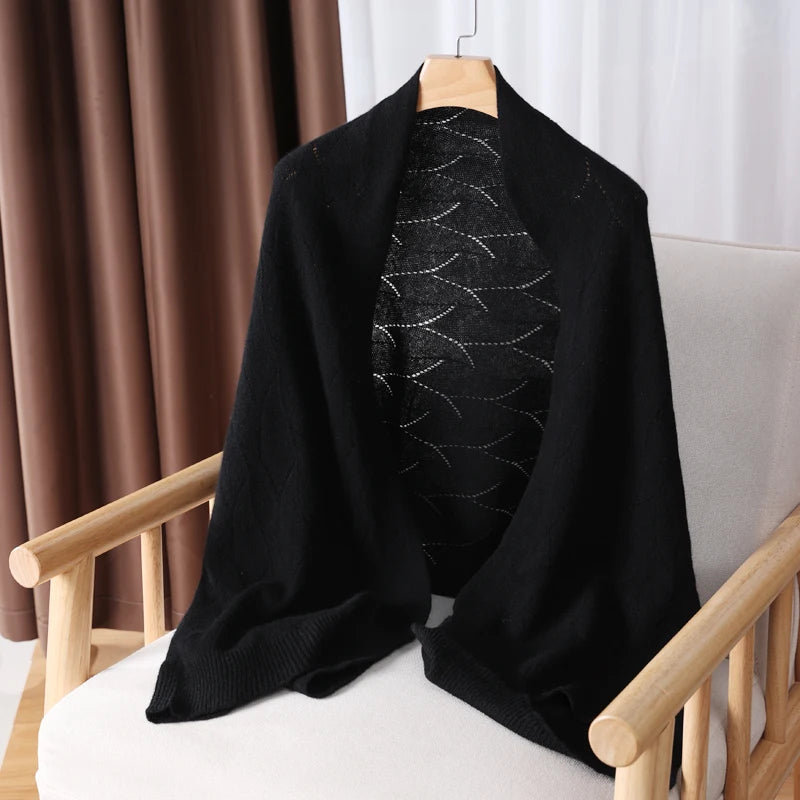 Cutout Wool Knit Winter Scarf