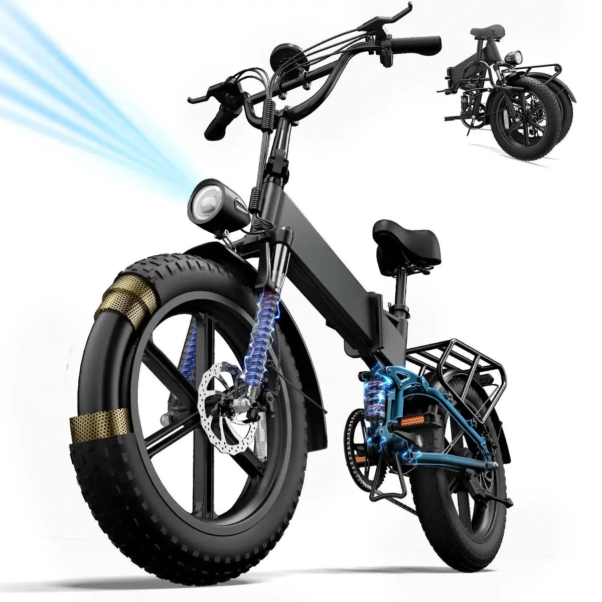 URLIFE Foldable Fat Tire E Bike — product view 9