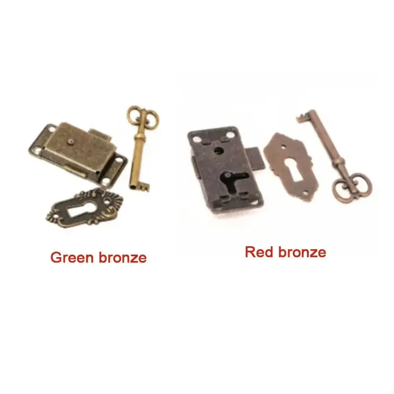 Antique Door Lock Drawer Jewelry Box Cabinet Wardrobe Cupboard Door Lock Set Cabinet Wardrobe Cupboard Door Lock + Key Furniture