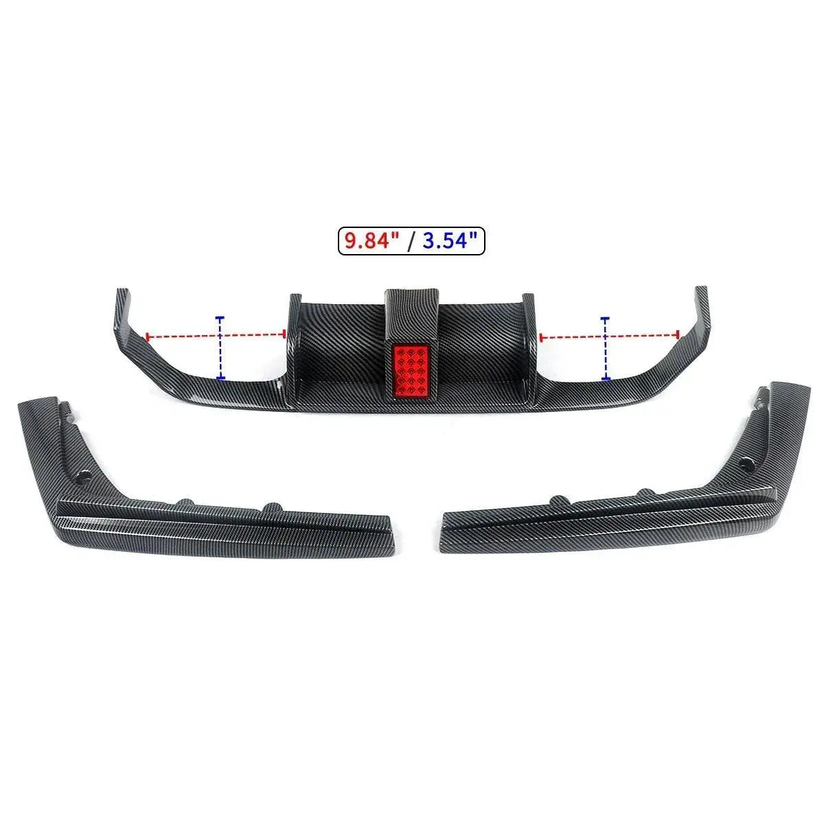 Carbon Fiber Look Rear Diffuser Lip With Light For BMW M3 M4