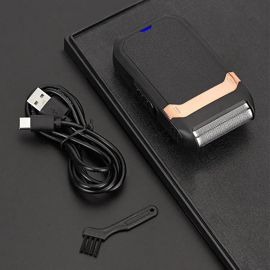 Stainless steel electric shaver, USB rechargeable reciprocating shaver, portable men's shaving device