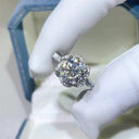 Sterling Silver Moissanite Flower Ring