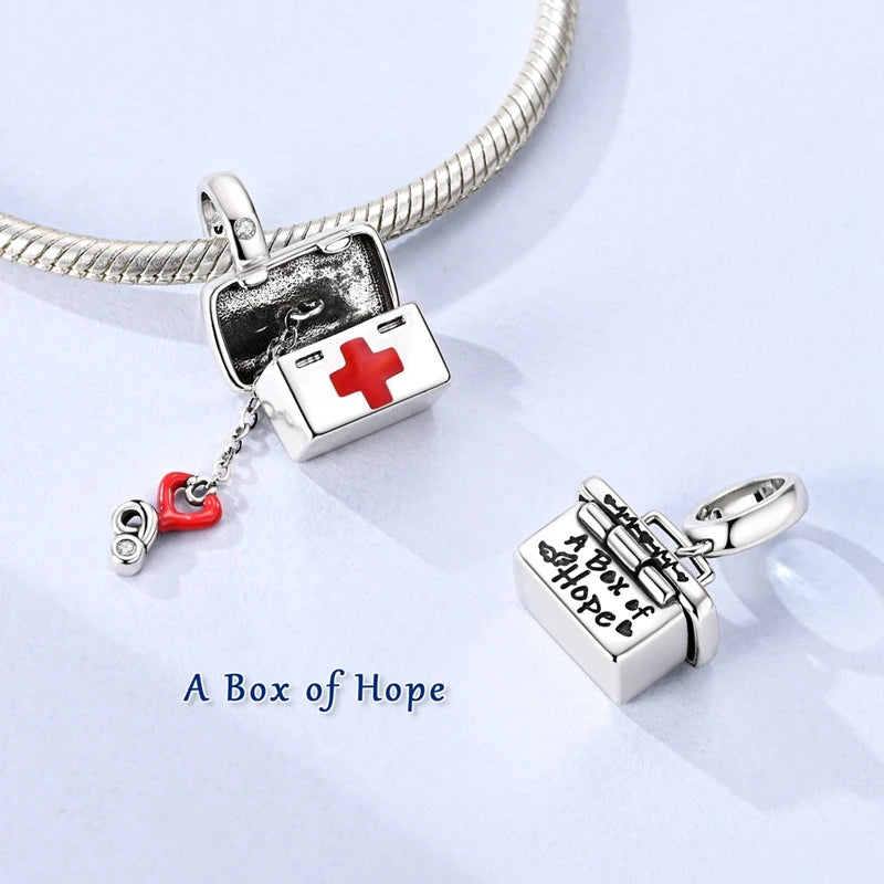 Sterling Silver Charm Beads Bracelet