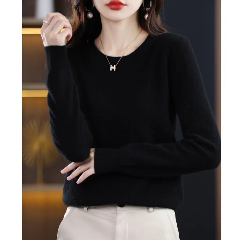 Crew Neck Wool Knit Sweater