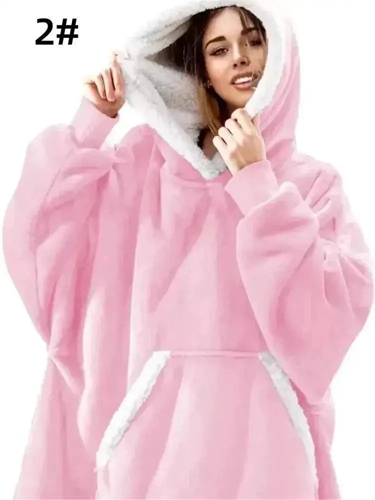 Cozy Plaid Fleece Hoodie Blanket for Trendy Winter Wear
