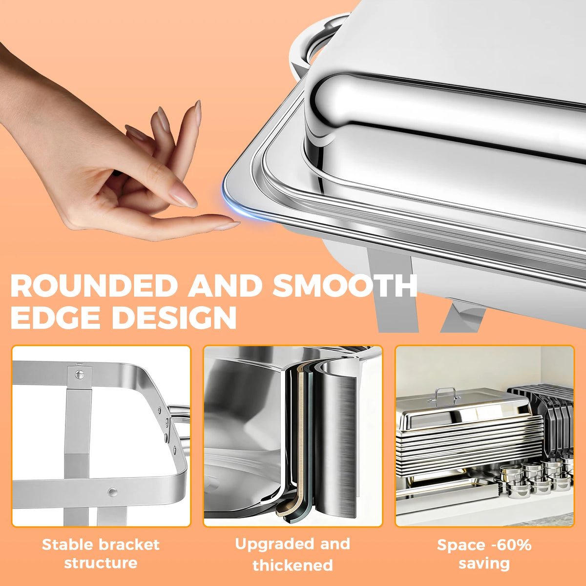 Chafing Dish Buffet Set Stainless Steel Restaurant Catering with — product view 4