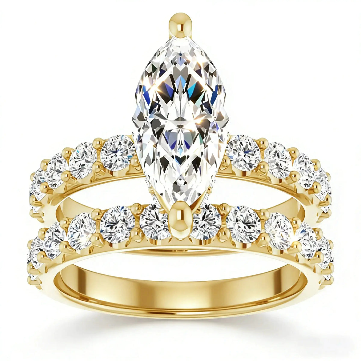 Moissanite Ring in Sterling Silver Carat Marquise Ring — product view 6