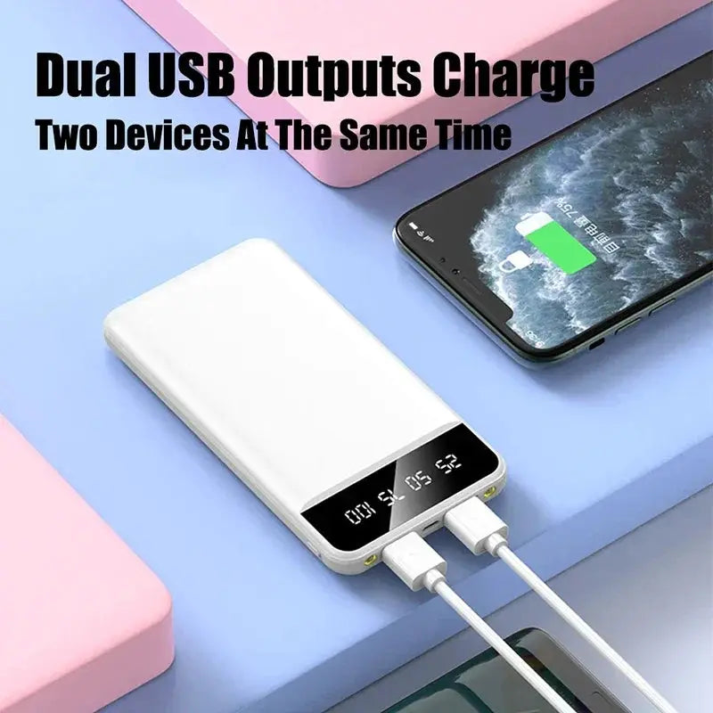 50000mAh Power Bank Dual USB Fast Charging Portable