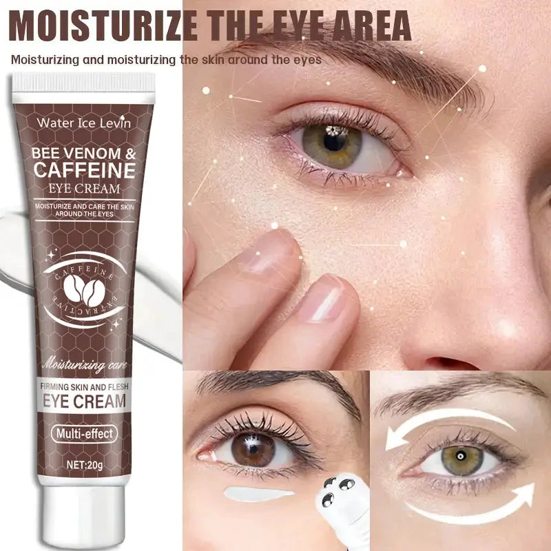 Bee Venom and Caffeine Eye Cream Suitable for All Skin Types - 20g, Deeply Nourishing and Firming, Contains Aloe Vera and Avocado, Alcohol-Free