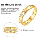 Ring Sterling Silver Sparkling Gold