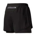 Men Quick Dry Double Layer Running Shorts Black