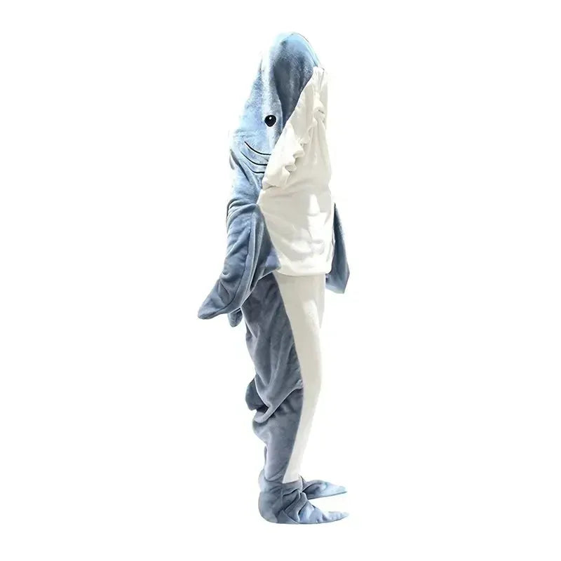 GY Trendy Sand Sculpture Shark Sleeping Bag Flannel One Piece