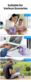 TOPK USB Portable Mini Fan 3 Speed 360°Rotatable Desk Fan