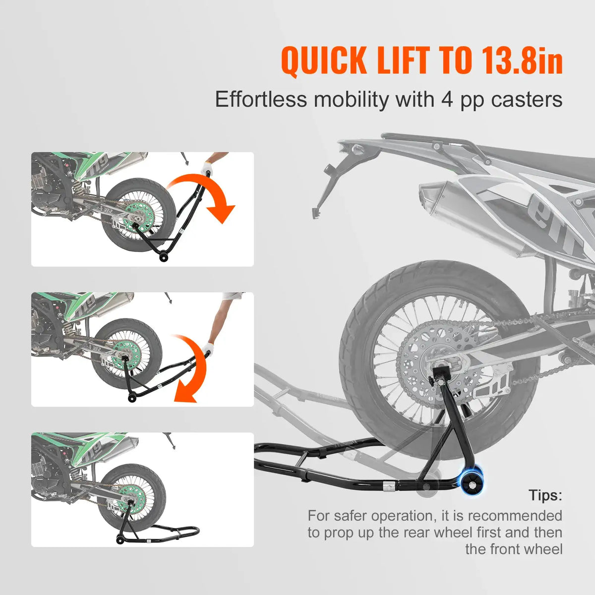 Heavy-Duty Motorcycle Fork & Wheel Stand Set — product image 5