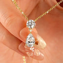 Pear Teardrop Moissanite Necklace Women