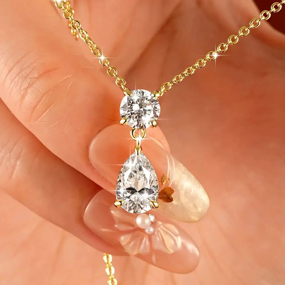 Pear Teardrop Moissanite Necklace Women — product image 5