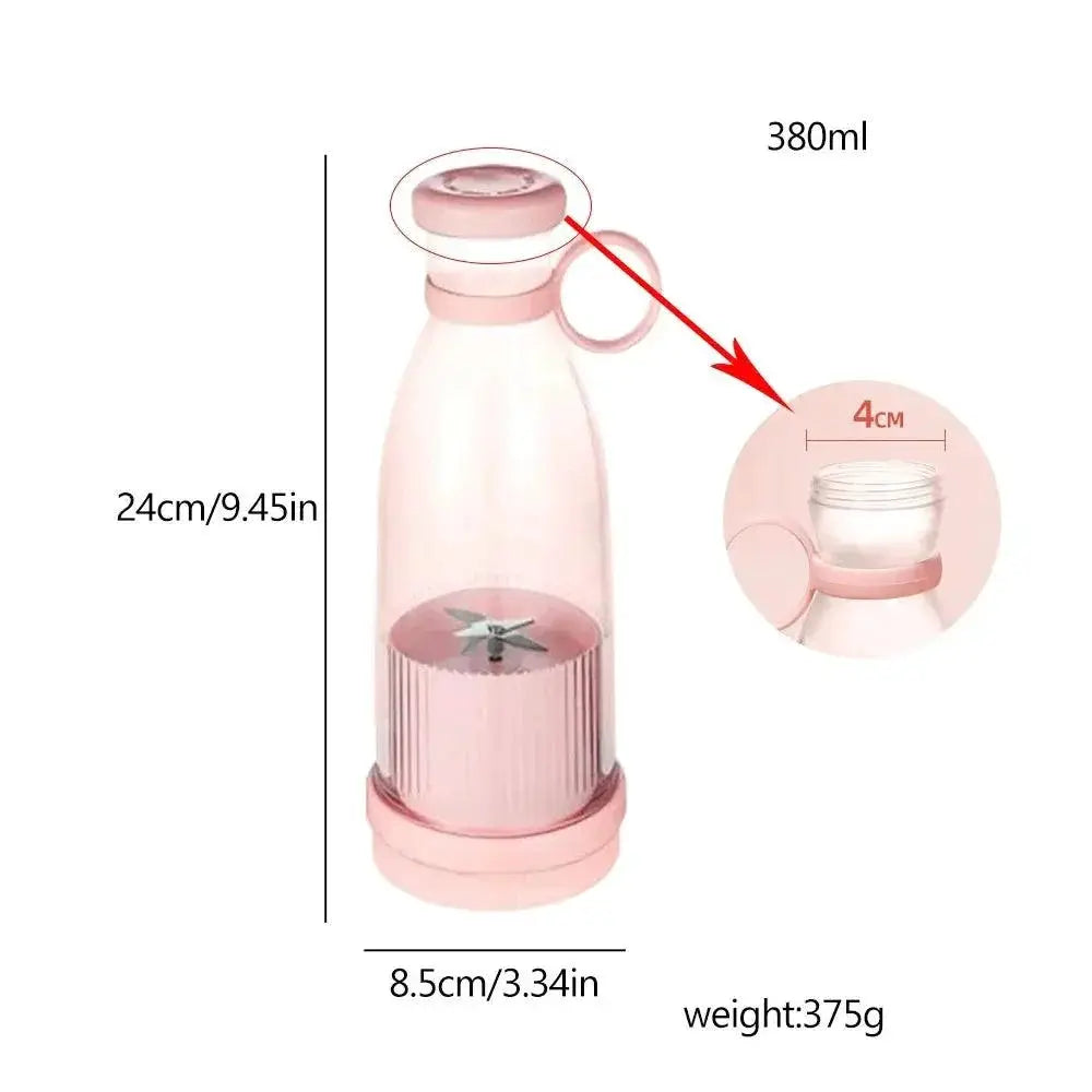Rechargeable Portable Usb Fruit Juicer Bottle Blue Pink