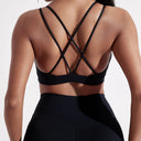 Breathable Cross Fitness Bra Nylon Spandex Top