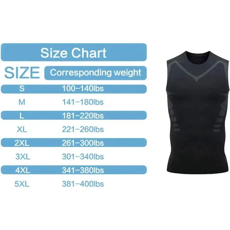 Mens Ionic Compression Slimming Tank Top With Tummy Control