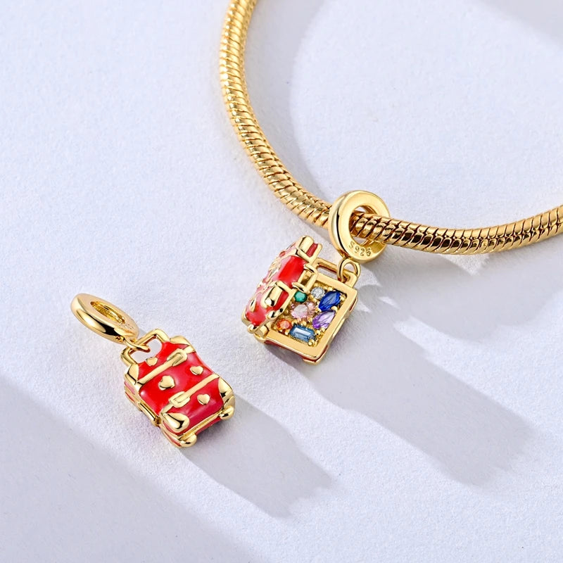 Sterling Silver Bright Red Charm