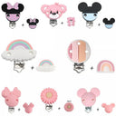 Kovict Silicone Beads Pacifier Clips Cartoon Animals Set