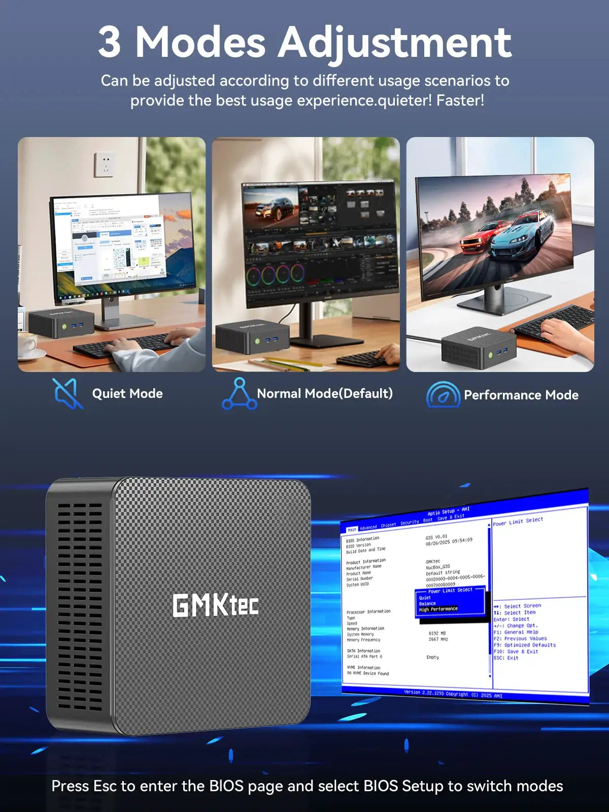 GMKtec NUCBOX G3S Mini PC Intel Alder Lake N95 Win11 Pro Mini PC 8GB DDR4 128/256GB PCIe M.2 SSD WiFi 5 BT5.0 Desktop Computer